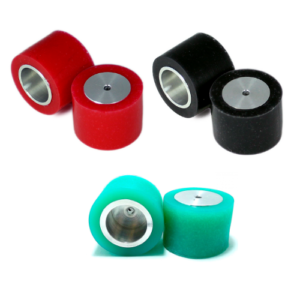 Kit Par de Rines de Aluminio + Llantas de Silicón para Robot Mini Sumo Competitivo